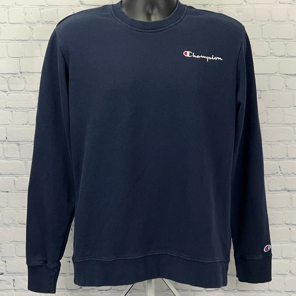 Champion Crewneck Sweatshirt M Medium Navy Blue Pullover Cotton Blend Streetwear
